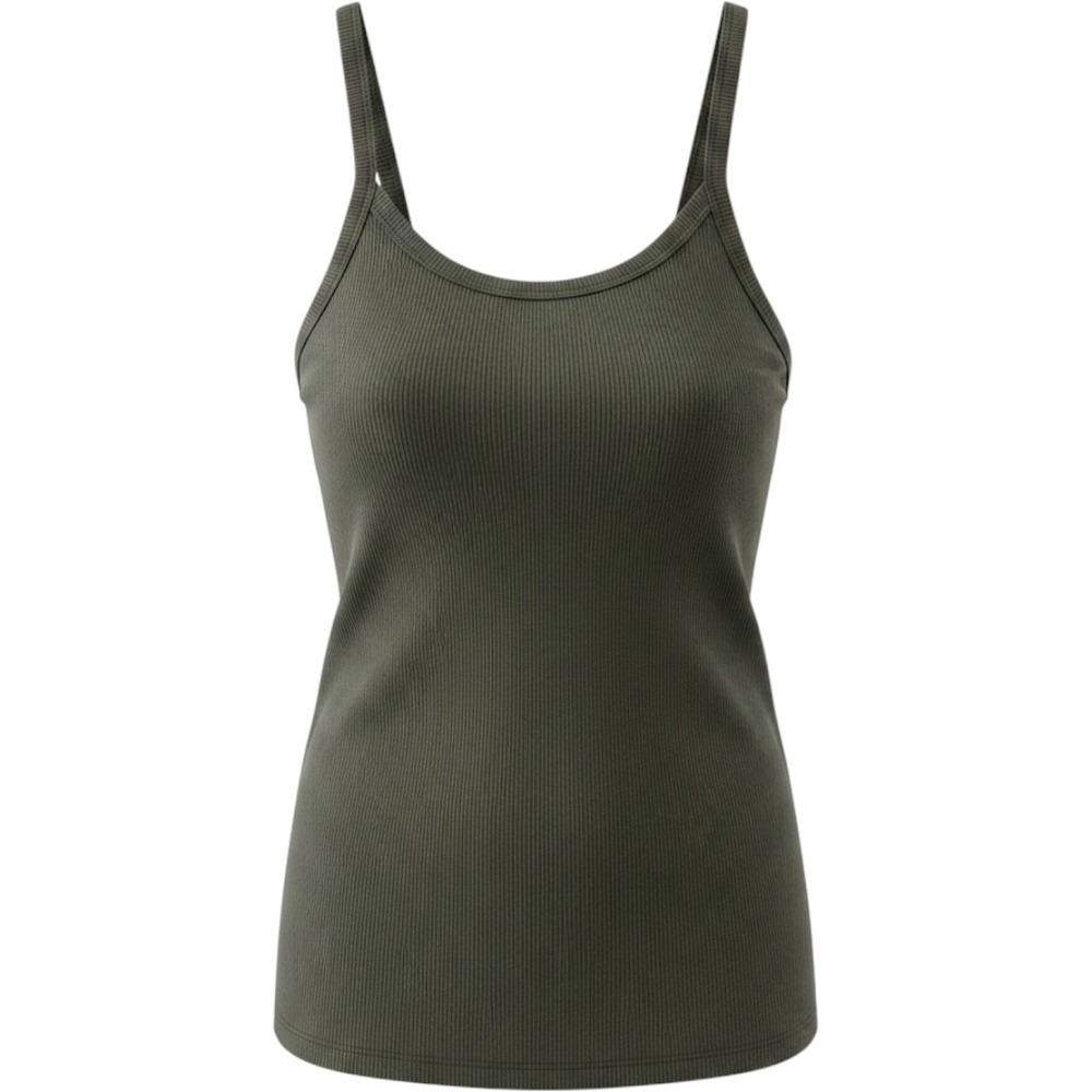 No Boundaries Olive Green Ribbed Cami Tank Top Womens Medium 8-10 Scoop Neck
